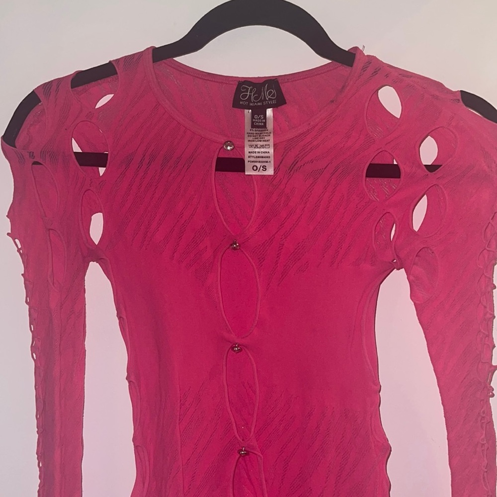 HOT MIAMA STYLES hot pink cut out dress one size